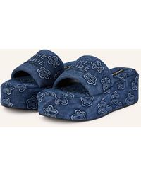 Marc Jacobs - Plateau-Pantoletten THE PUFFY DAISY DENIM PLATFORM SANDAL - Lyst