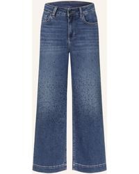 Liu Jo - Jeans-Culotte mit Schmucksteinen - Lyst