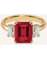 VEYNOU - Ring EMBER aus 14 Karat recyceltem Gelbgold mit 3,00ct. Lab-Grown Rubin und 0,50ct. Diamanten - Lyst