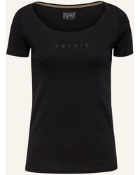 Esprit T-Shirt mit Schmucksteinbesatz - Schwarz