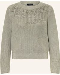 Monari - Pullover mit Glitzergarn und Schmucksteinen - Lyst