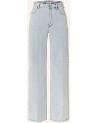 Sandro - Straight Jeans mit Schmucksteinen - Lyst