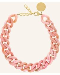 Vanessa Baroni - Kette BIG FLAT CHAIN NECKLACE PEACH MARBLE by GLAMBOU - Lyst