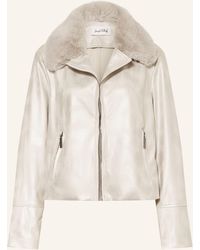 Joseph Ribkoff - Jacke in Lederoptik mit abnehmbarem Kunstfell - Lyst