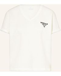Sportalm - T-Shirt im Materialmix mit Glitzergarn - Lyst