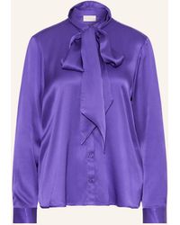 Milano Italy - Satinbluse mit abnehmbarer Schluppe - Lyst