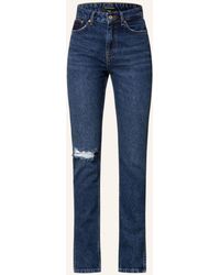 Damen Bekleidung Jeans Jeans mit gerader Passform Colourful Rebel Straight Leg Jeans Jones Mid Rise Straight Leg Denim Pants in Blau 