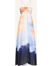Maje - Kleid mit Leinen und Rüschen - Lyst