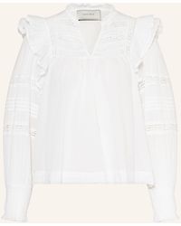 Neo Noir - Blusenshirt MAURI mit Lochspitze und Rüschen - Lyst