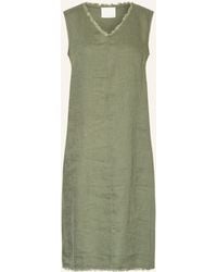 Ouí - Kleid im Materialmix mit Leinen - Lyst