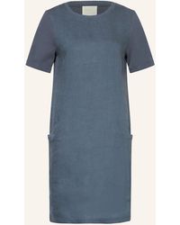 Ouí - Kleid im Materialmix mit Leinen - Lyst