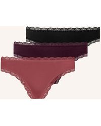 Snocks - 3er-Pack String mit Spitze - Lyst