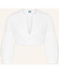 hammerschmid - Dirndlbluse BURGI im Materialmix mit 3/4-Arm - Lyst