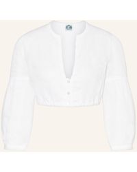 hammerschmid - Dirndlbluse BURGI im Materialmix mit 3/4-Arm - Lyst