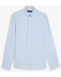 Brooks Brothers - Light Blue Striped Linen Casual Shirt - Lyst