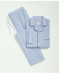 Brooks Brothers - Stretch Cotton Seersucker Striped Pajamas - Lyst