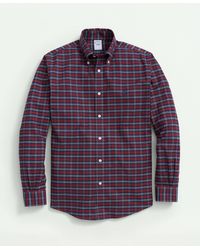 Brooks Brothers - Stretch Cotton Non-iron Oxford Polo Button-down Collar, Tartan Shirt - Lyst