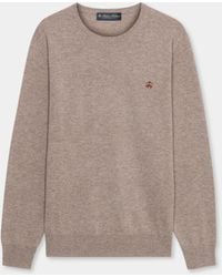 Brooks Brothers - Crewneck Sweater With Logo - Lyst