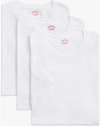 Brooks Brothers - T-shirt Girocollo Bianche In Cotone Supima Girocollo (confezione Da 3) - Lyst