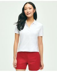 Brooks Brothers - Cotton Blend Scalloped Pique Polo Shirt - Lyst