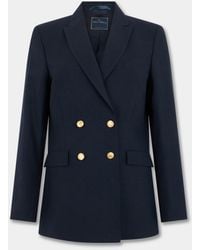 Brooks Brothers - Double Breasted Hopsack Virgin Wool Blazer With Buttons - Lyst