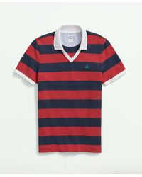 Brooks Brothers - Johnny Collar Rugby Stripe Polo Shirt In Supima Cotton - Lyst