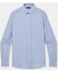 Brooks Brothers - Regular Fit Linen Shirt With Button Down Collar - Lyst