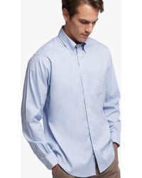 Brooks Brothers Camisa de vestir non-iron corte regular Regent, pinpoint elástico, cuello button-down - Azul