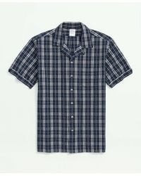 Brooks Brothers - Stretch Cotton Camp Collar, Seersucker Short-sleeve Sport Shirt - Lyst