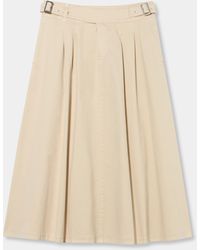 Brooks Brothers - Belted Skirt With Pleats - Lyst