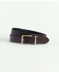Brooks Brothers - Cuttable Reversible Leather Belt With Changeable Gold-tone & Silver-tone Buckles - Lyst