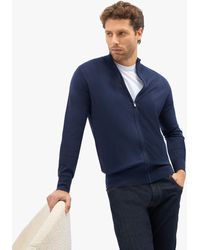 Brooks Brothers - Navy Silk-cashmere Blend Zip-up Cardigan - Lyst