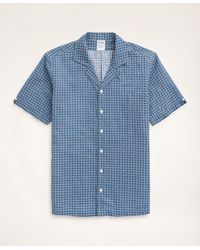 Brooks Brothers - Regent Regular-fit Short-sleeve Cane Print Linen Sport Shirt - Lyst