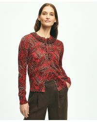 Brooks Brothers - Paisley Beaded Cardigan In Supima Cotton Sweater - Lyst