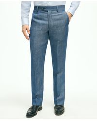 Brooks Brothers - Regent Fit Wool Linen Herringbone Suit Pants - Lyst