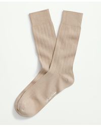 Brooks Brothers - Cotton Blend Ribbed Crew Socks - Lyst