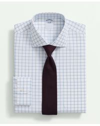 Brooks Brothers - Stretch Supima Cotton Non-iron Royal Oxford English Spread Collar, Windowpane Dress Shirt - Lyst
