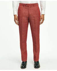 Brooks Brothers - Classic Fit Linen Trousers - Lyst