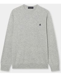 Brooks Brothers - Crewneck Sweater With Logo - Lyst