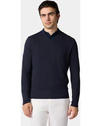Brooks Brothers - Suéter De Cuello En V De Algodón Y Lino Orgánico - Lyst