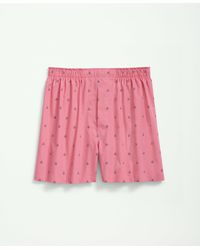 Brooks Brothers - Cotton Broadcloth Anchor Print Boxers - Lyst