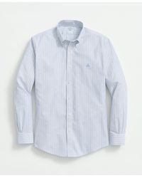 Brooks Brothers - Stretch Cotton Non-iron Oxford Polo Button-down Collar, Outline Striped Shirt - Lyst