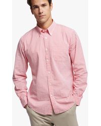 Brooks Brothers Camisa de sport corte regular Regent, seersucker elástico, cuello button-down - Rosa