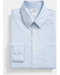 Brooks Brothers - Slim Fit Non-Iron Striped Oxford Pinpoint Shirt With Button Down Collar - Lyst