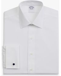 Brooks Brothers - White Regular Fit Non-iron Stretch Cotton Dress Shirt With Ainsley Collar - Lyst