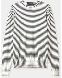 Brooks Brothers - Striped Cotton-Silk-Linen Crewneck - Lyst