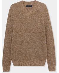 Brooks Brothers - Cotton-Linen V-Neck Mouliné Sweater - Lyst