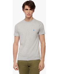 Brooks Brothers - T-shirt Girocollo Con Logo In Cotone Supima Lavato - Lyst