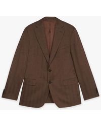 Brooks Brothers - Brown Virgin Wool And Linen Blazer - Lyst