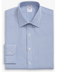 Brooks Brothers - Blue Striped Regular Fit Non-iron Cotton Shirt With Ainsley Collar - Lyst